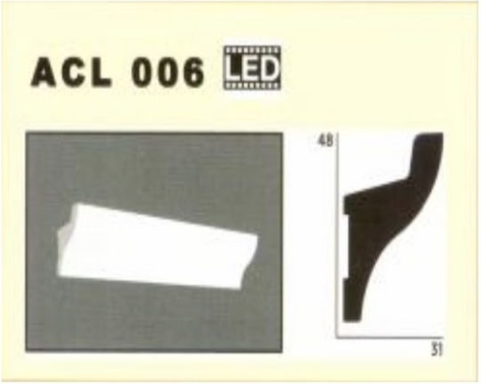Profil Decorativ De Perete Iluminare Ascunsă 31x48mm Acl 006