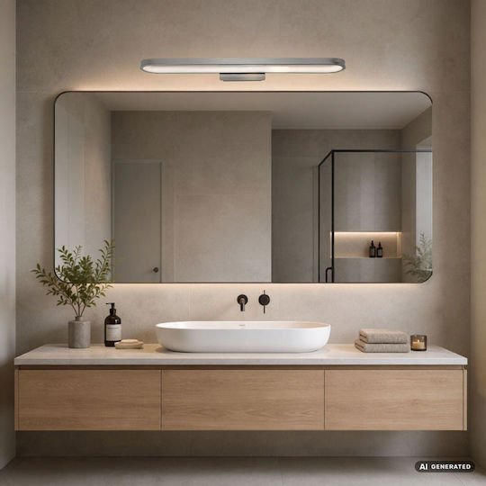 Rabalux Modern Bathroom Wall Lamp with Integrated LED and Natural White Light Grey