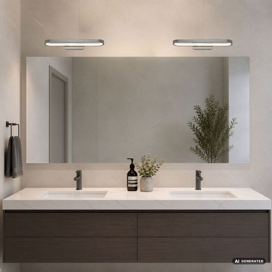 Rabalux Modern Bathroom Wall Lamp with Integrated LED and Natural White Light Grey