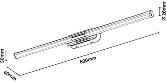 Rabalux Modern Bathroom Wall Lamp with Integrated LED and Natural White Light Black