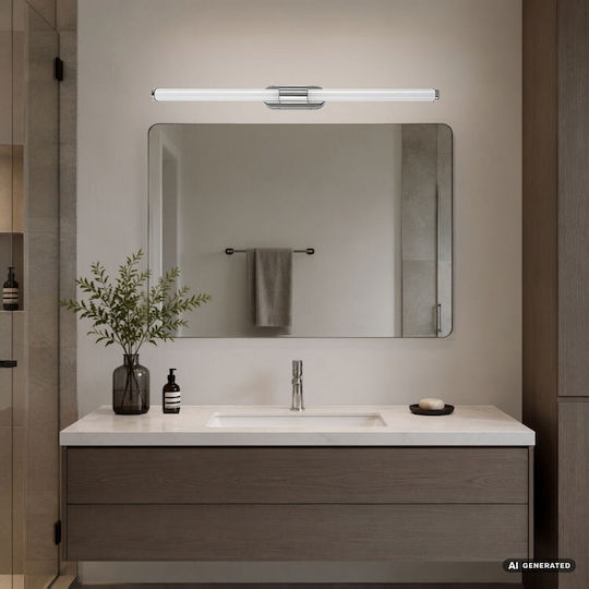 Rabalux Modern Bathroom Wall Lamp with Integrated LED and Natural White Light Silver