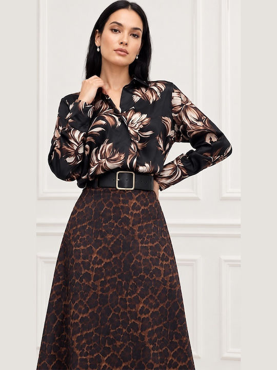 Fustă Midi Cloșcă Leopard Maro