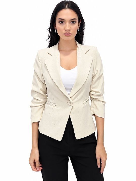 Short Women's Blazer Cream