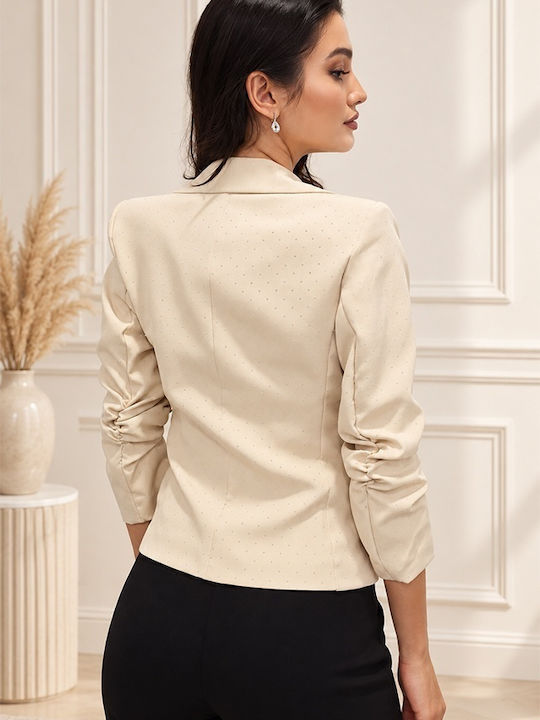 Short Women's Blazer Cream