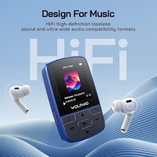 Player MP3 Bluetooth 5.2 Sport Cu Clemă Căști Incluse Suport Card TF 64 GB Radio FM HiFi Reportofon Vocal Ultra Ușor 28.3 G Redare FLAC MP3
