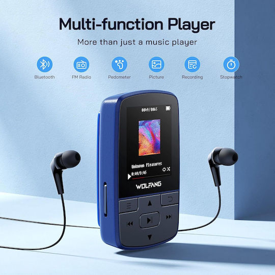Player MP3 Bluetooth 5.2 Sport Cu Clemă Căști Incluse Suport Card TF 64 GB Radio FM HiFi Reportofon Vocal Ultra Ușor 28.3 G Redare FLAC MP3