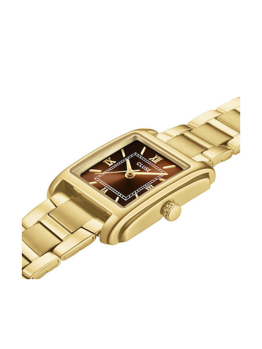 Cluse Дамски Часовник 22.4mm Кварцов с Стоманена Браслет Brown/gold