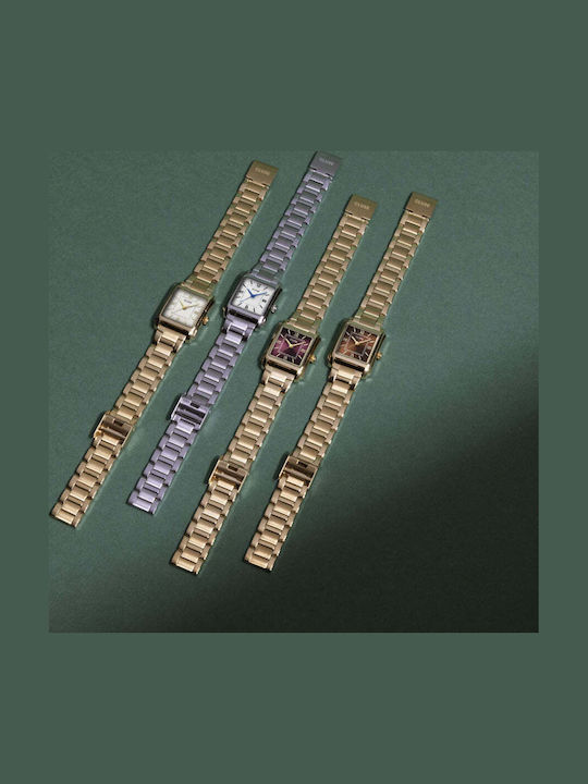 Cluse Damenuhr 22.4mm Batterie mit rostfreiem Stahlarmband Dark Cherry/Gold