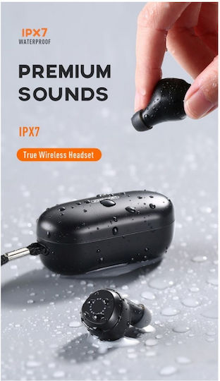 Joyroom JR-TL1 In ear Безжични слушалки Слушалки с Устойчивост на изпотяване и Калъф за зареждане Черни