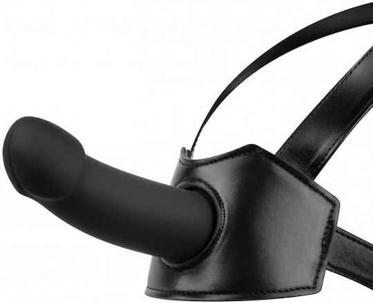 Черни Кожени Колани За Глава С Отвор За Фалшив Пенис Bedroom Fantasies Head Strap On Black