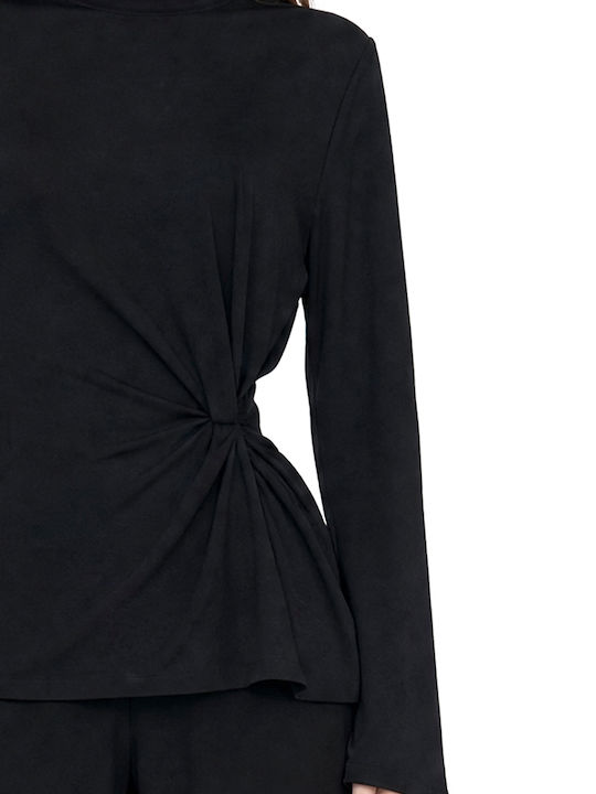 Damenbluse Langärmelig  Schwarz
