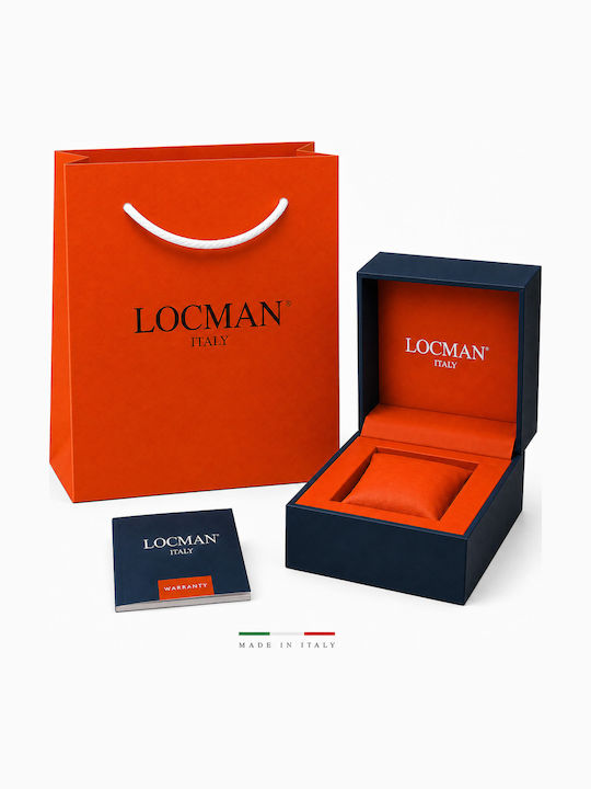 Locman Italy 1960 Lady Малък Секундарен Механизъм Три Ръце Кварцов Неръждаема Стомана PVD Циферблат Зелен Каишка Зелен Кожен
