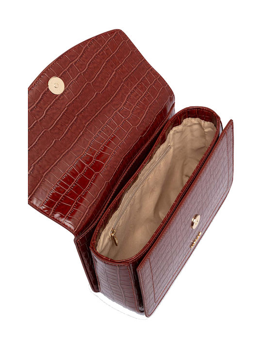 Lyra Women's Shoulder Crossbody Bag Croco Red