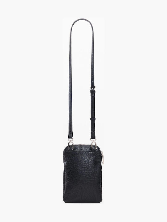 Half Logo Black Fabric Women's Mobile Phone Pouch