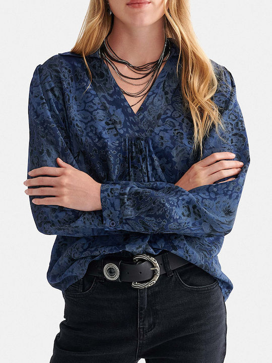 attrattivo Summer Long Sleeve Tunic with V-Neck Floral Multi
