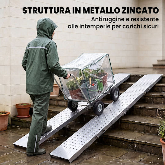 Homcom Σετ 2 Πτυσσόμενες Ράμπες Φόρτωσης 400 Kg 180 X 25,5 Cm Ασημί C20-113v00sr