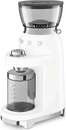 Smeg Electric Coffee Grinder 150W with 240gr Capacity and Grinding Levels White