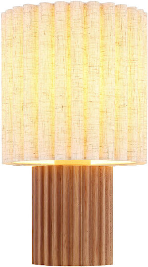 Globo Lighting Wooden Table Lamp with Brown Shade and Base