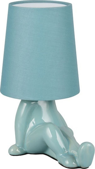 Trio Lighting Keramik Tischlampe mit Blauem Hut und Basis