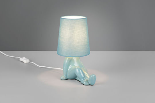 Trio Lighting Keramik Tischlampe mit Blauem Hut und Basis