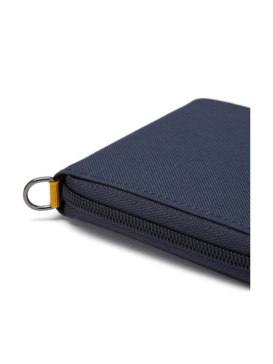 Rfidsafe Zip Around Anti-theft Herrenbrieftasche Blau