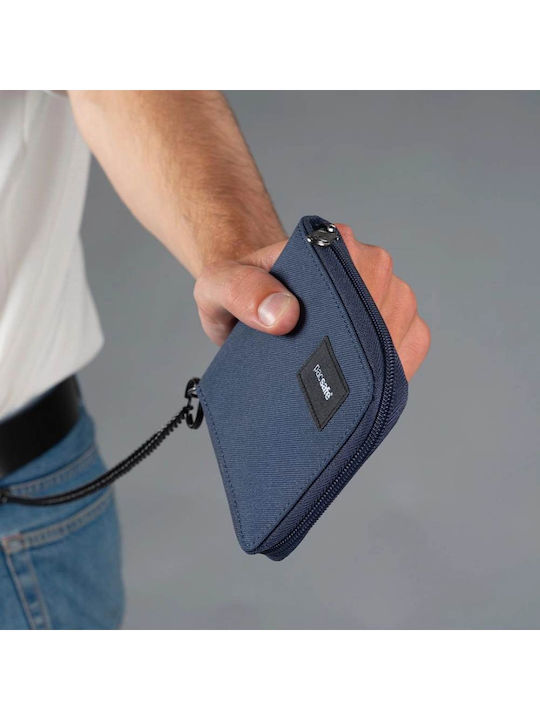 Rfidsafe Zip Around Anti-theft Herrenbrieftasche Blau