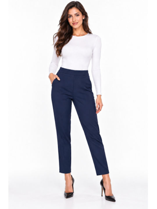 Women's Fabric Trousers in Regular Fit Blue WB-41559-27TR-BLUE