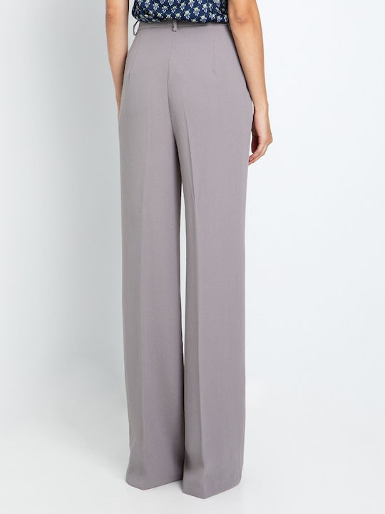 Women's High Rise Crepe Pantaloons Grey