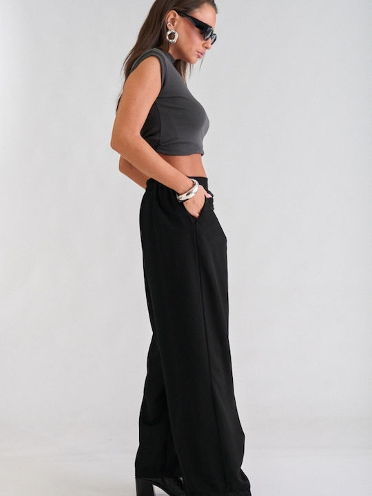 Women's Fabric Trousers Black