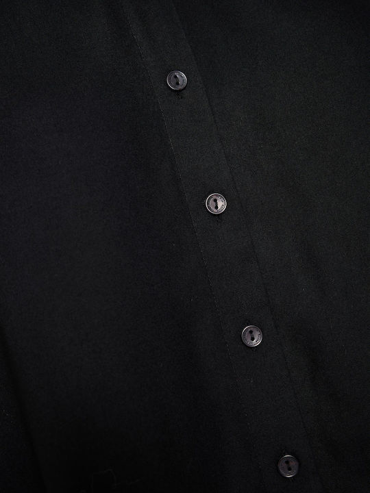Langärmeliges Damenhemd Schwarz Monochrom FBL014-100-05-Schwarz