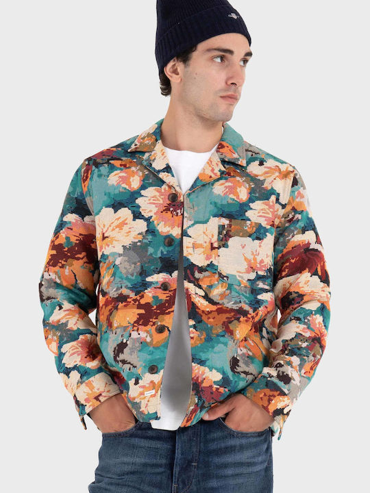 Overshirt с Дълъг Ръкав в Стандартна Кройка Флорален Многоцветен