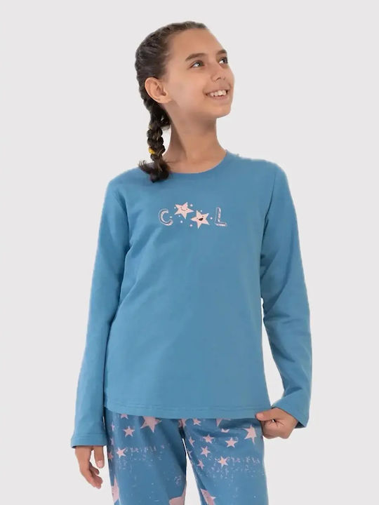 Vienetta Secret Pijama de Iarnă pentru Copii Albastru Deschis Vienetta Secret Pijama de Iarnă pentru Copii Albastru Deschis