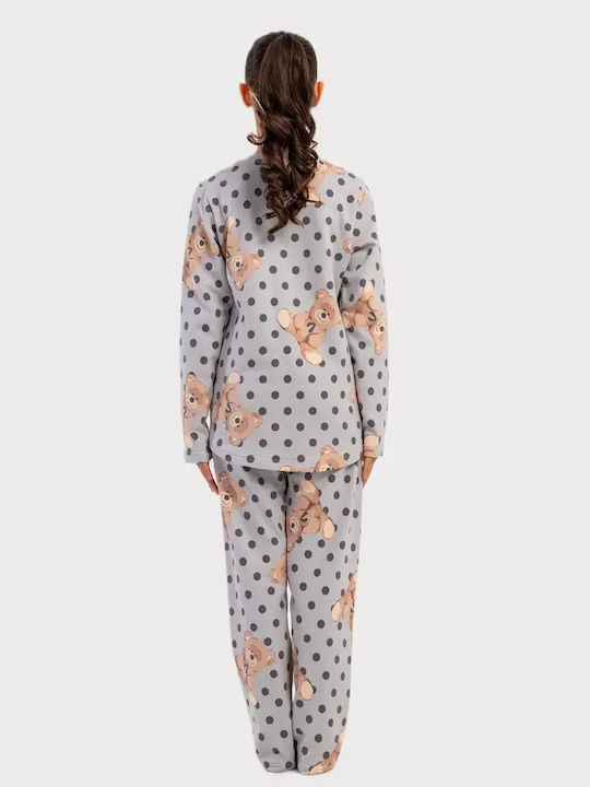 Vienetta Secret Kinder-Winterpyjama Grau