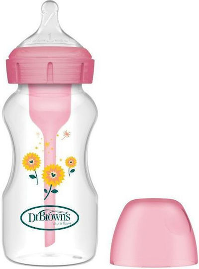 Dr. Brown's Kunststoff Babyflasche Options Gegen Koliken mit Silikon Saugflasche für 0+ Monate Rosa 270ml