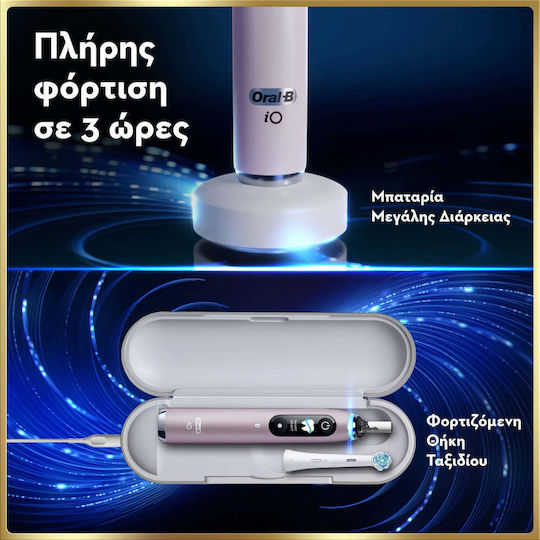 Oral-B Io Series 9 Elektrische Zahnbürste mit Drucksensor und Reiseetui Rosa