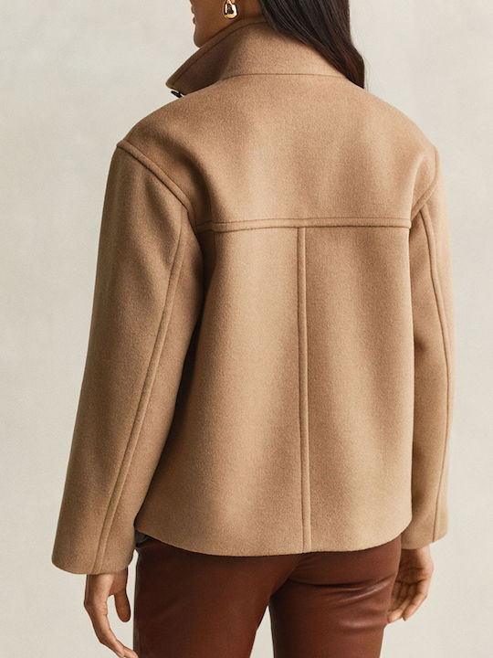 Gant Kurze Damen Jacke für Winter Beige Gant Kurze Damen Jacke für Winter Beige