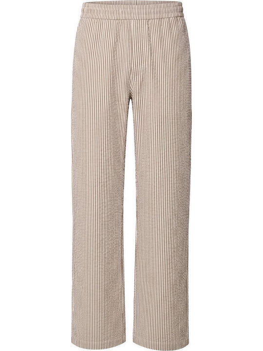 Men's Trousers Relaxed Fit Brownmocca/White
