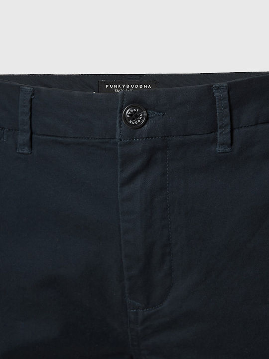 Funky Buddha Παντελόνι Chino Regular Fit Navy Μπλε