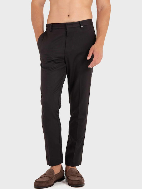 Men's Elastic Brown Trousers