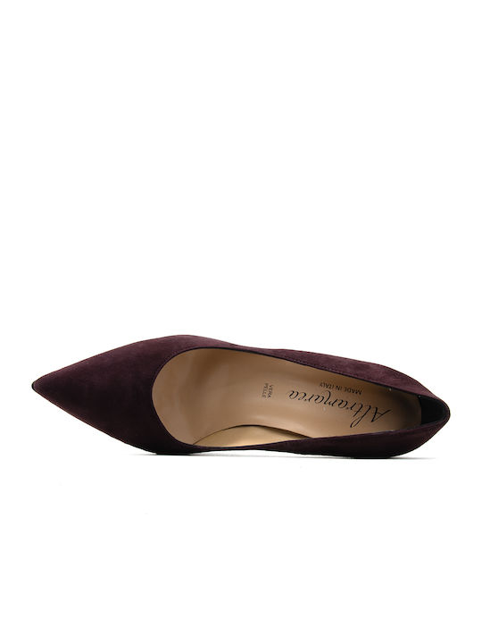 Suede Pumps Mit Hochem Absatz Lila