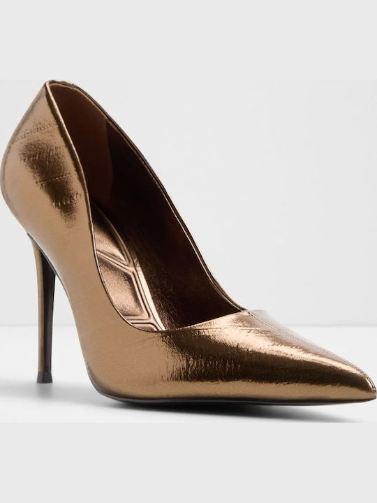 Spitze Zehe Pumps mit Stiletto Absatz Goldene