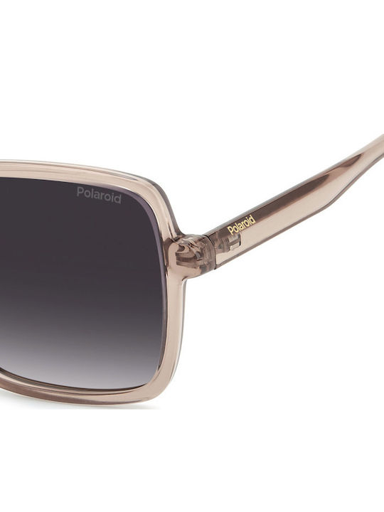 Polaroid Women's Sunglasses with Purple Frame and Grey Gradient Lens