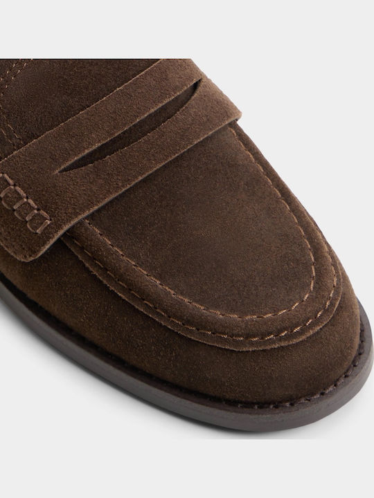 Suede Γυναικεία Loafers σε Καφέ Χρώμα