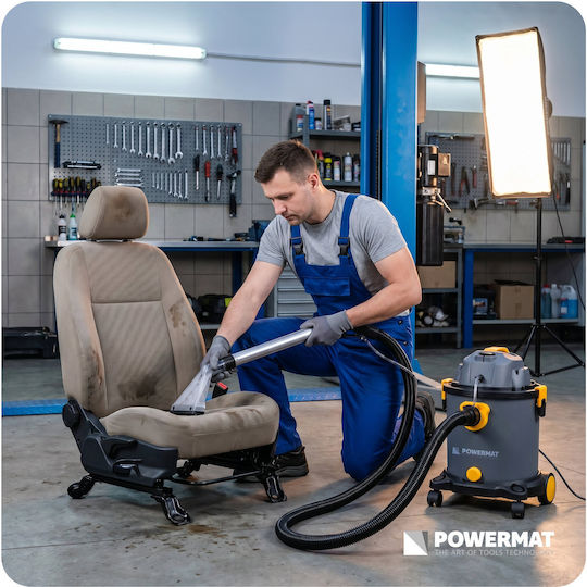 Powermat Pmodp2000mpro Σκούπα Υγρών / Στερεών 2000W με Πλαστικό Κάδο 20lt