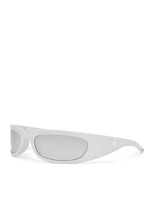 Chpo Unisex Sunglasses With Silver Frame And Silver Mirror Lens