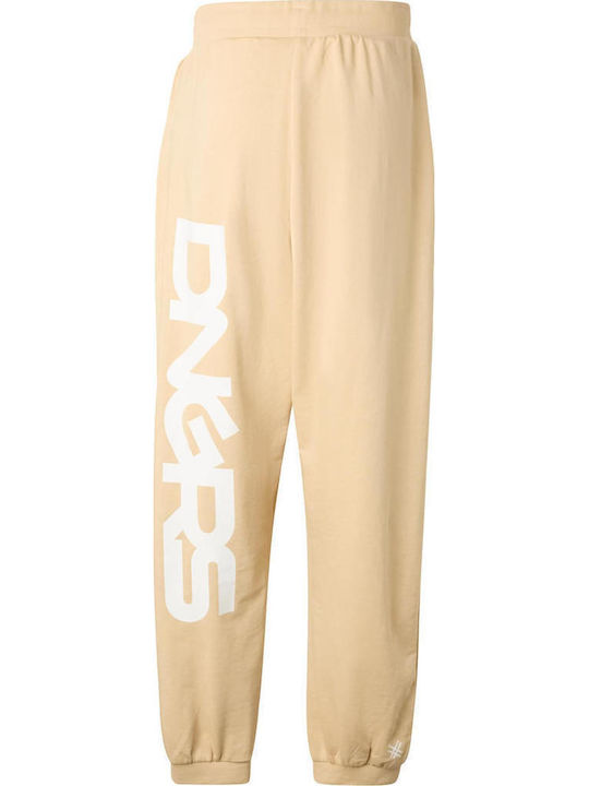 Damen Jogginghosen Beige/Weiß