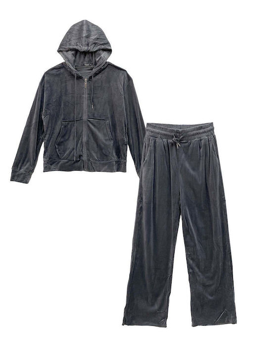 Damen Jogginghosen Samt Grau