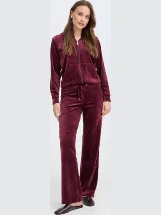 Set Trening Dama Catifea Burgundy
