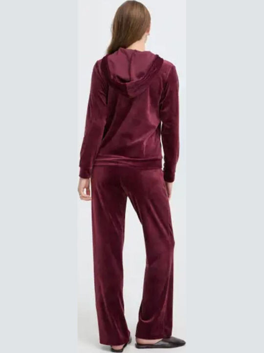 Set Trening Dama Catifea Burgundy