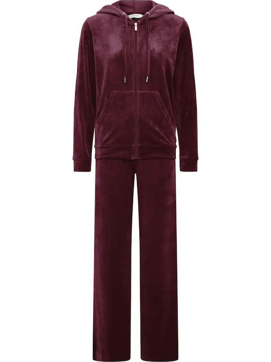 Set Trening Dama Catifea Burgundy